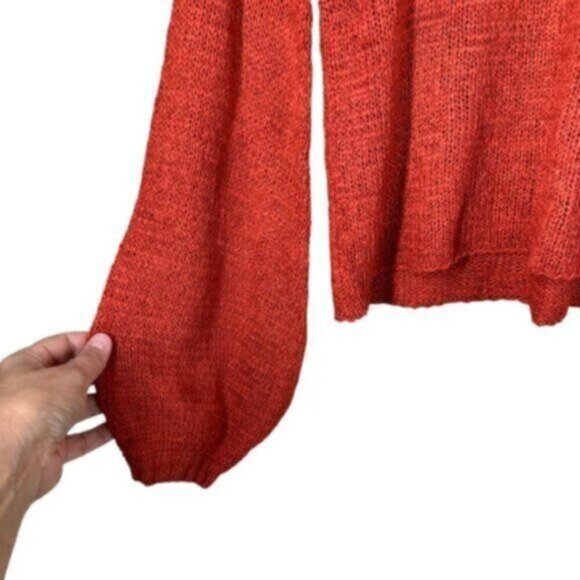 NWT MINKPINK | Burnt Orange Rust V-Neck Lauren Knit Sweater Size Small - Picture 3 of 8